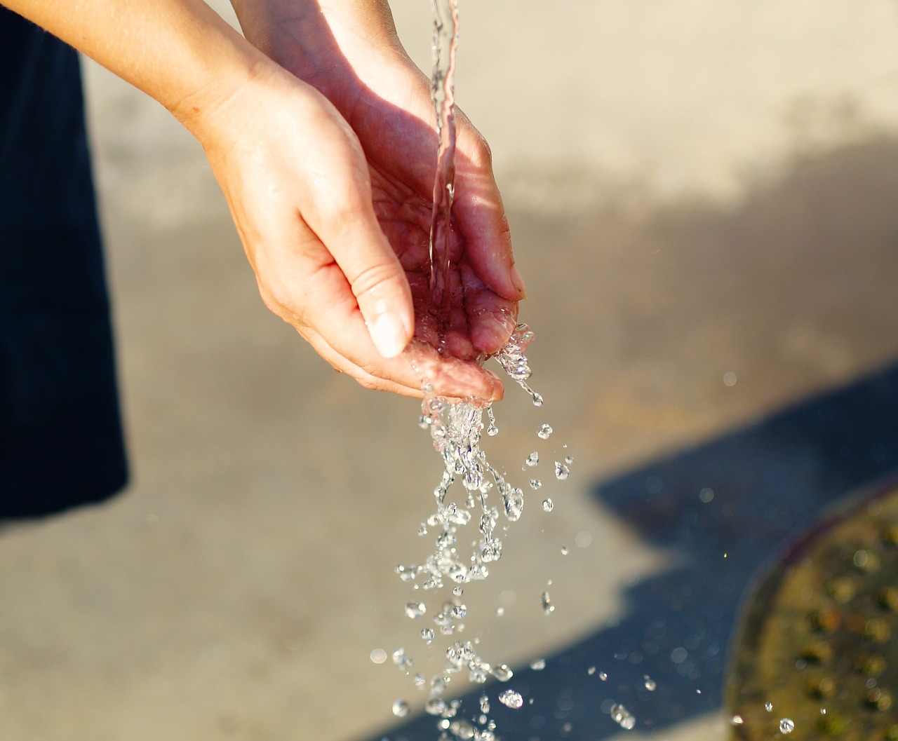 using water