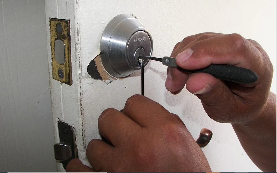 a locksmith at work